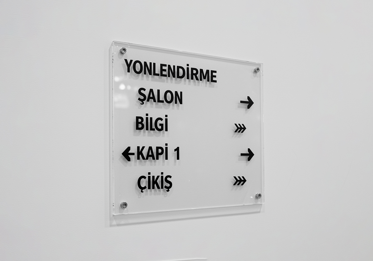 İç Mekan Yönlendirme | Konya Pleksi ve Mika Ürünleri | Pleksiglas, Endüstriyel Etiket, Mühendislik Plastikleri, Kesim & Baskı Hizmetleri | Konya Mika Pleksiglas Çözümleri Pleksigalass, Teşhir Ekipmanları, Pleksi Standlar, Display Ürünler, Yönlendirme Ürünler, Makina Kapakları, Hobi-Özel Tasarım Ürünler, Polikarbon, Endüstriyel Etiket, Pleksi (Mika) Endüstriyel Etiket, Pcv (Lexsan Pp) Endüstriyel Etiket, Aluminyum Endüstriyel Etiket, Lazer Markalama Endüstriyel Etiket, Sticker Endüstriyel Etiket, Mühendislik Plastikleri, Fiber, Polyamid, Polietilen, Teflon, Kesim ve Baskı Hizmetleri, Solvent Baskı, Uv Baskı, Lazer Kesim, Cnc Router